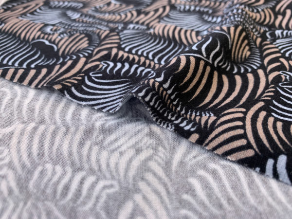 Designer Deadstock - Italian Rayon Knit - Zebra Squiggle