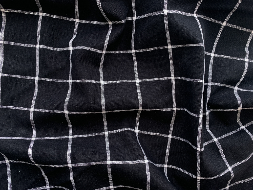 Designer Deadstock - Yarn Dyed Linen - Grid - Black - Stonemountain ...