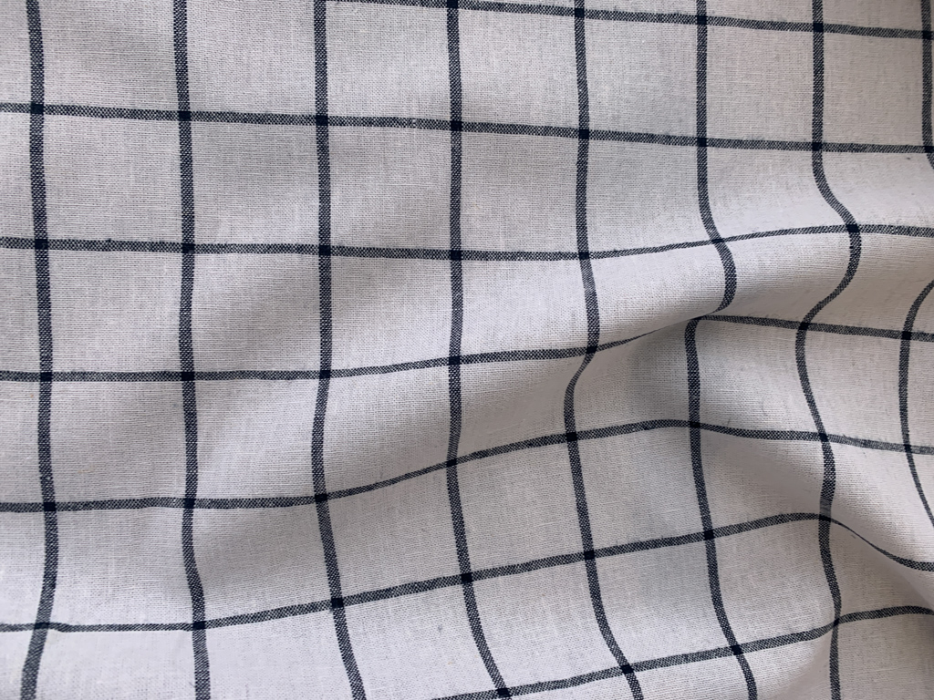 Designer Deadstock - Yarn Dyed Linen - Grid - White - Stonemountain ...