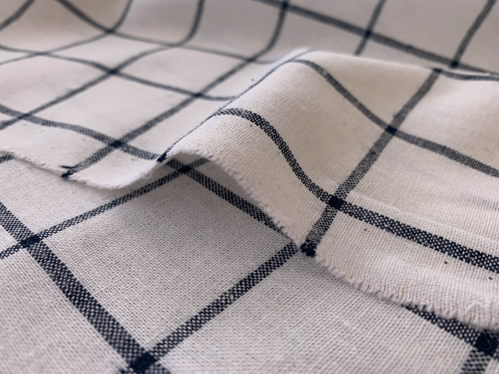 Designer Deadstock - Yarn Dyed Linen - Grid - White - Stonemountain ...