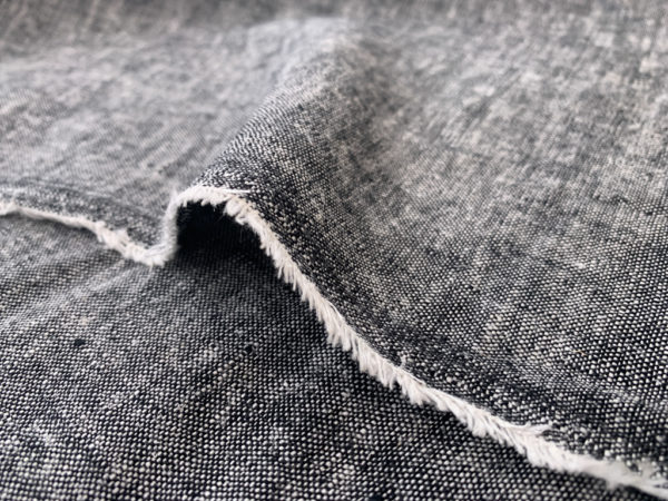 Designer Deadstock - Yarn Dyed Linen - Heathered - Black