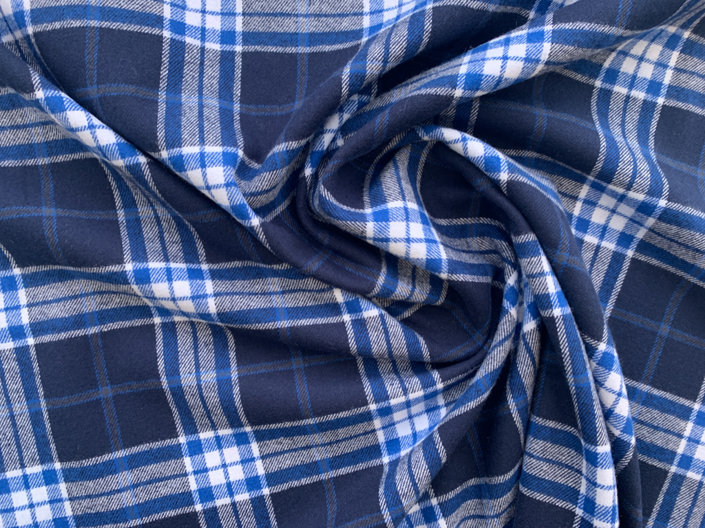 Rodeo Cotton Flannel - Blue Plaid - Stonemountain & Daughter Fabrics