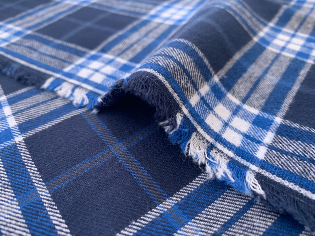 Rodeo Cotton Flannel - Blue Plaid - Stonemountain & Daughter Fabrics