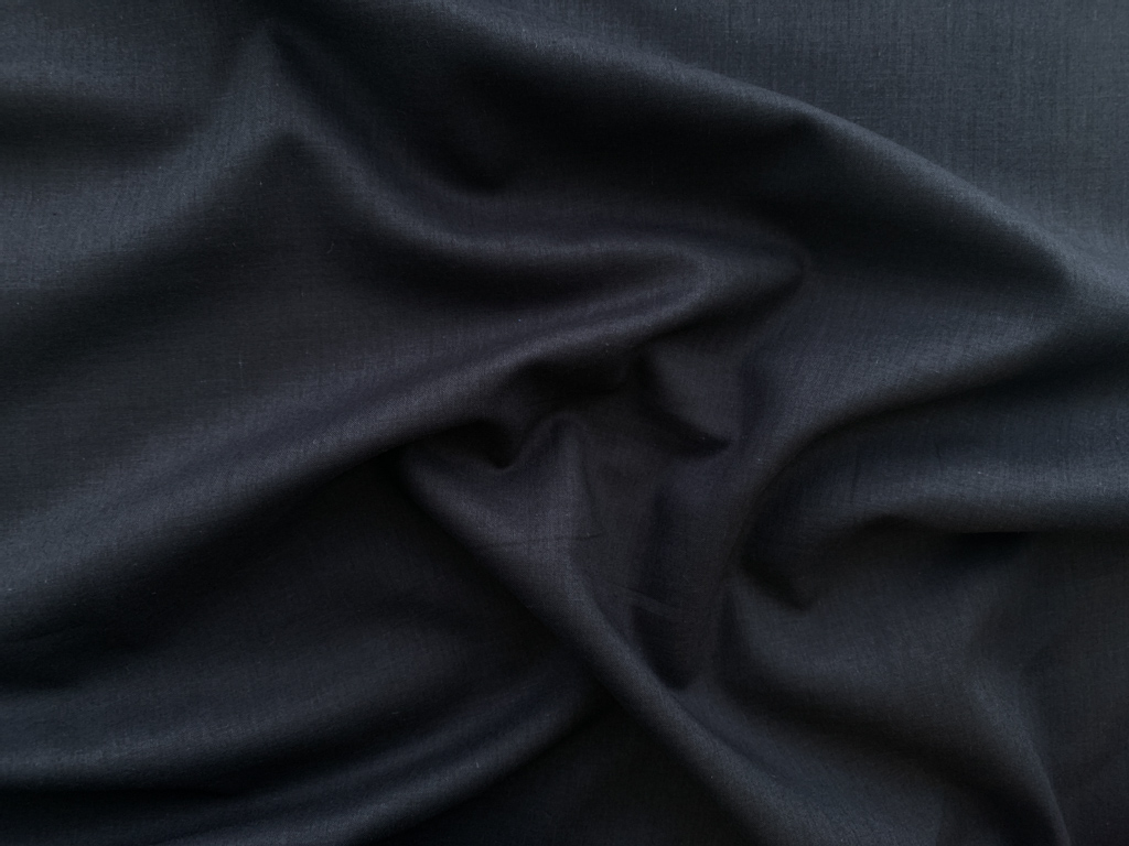 Solid Black Batiste Fabric by the Yard