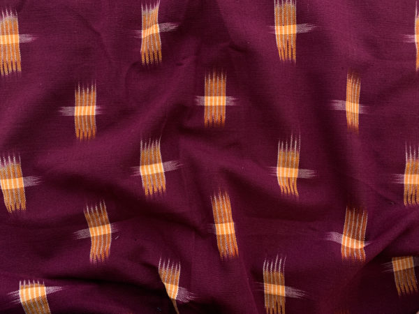 Handwoven Cotton Ikat - Hatch - Maroon