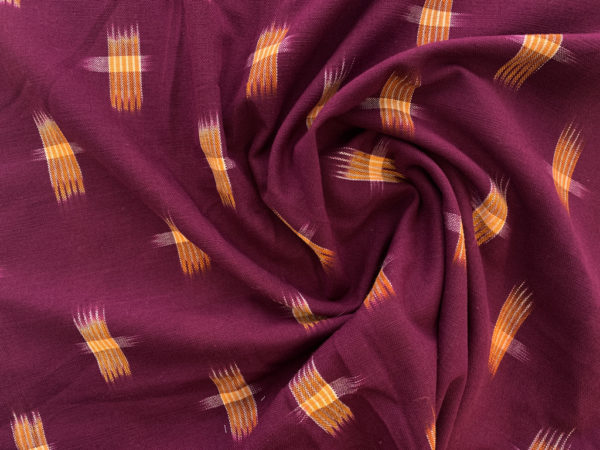 Handwoven Cotton Ikat - Hatch - Maroon