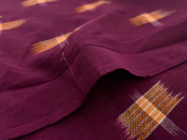 Handwoven Cotton Ikat - Hatch - Maroon