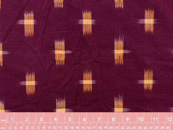 Handwoven Cotton Ikat - Hatch - Maroon