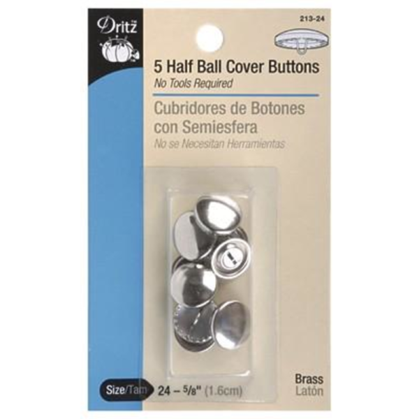 Half Ball Cover Buttons 5/8"