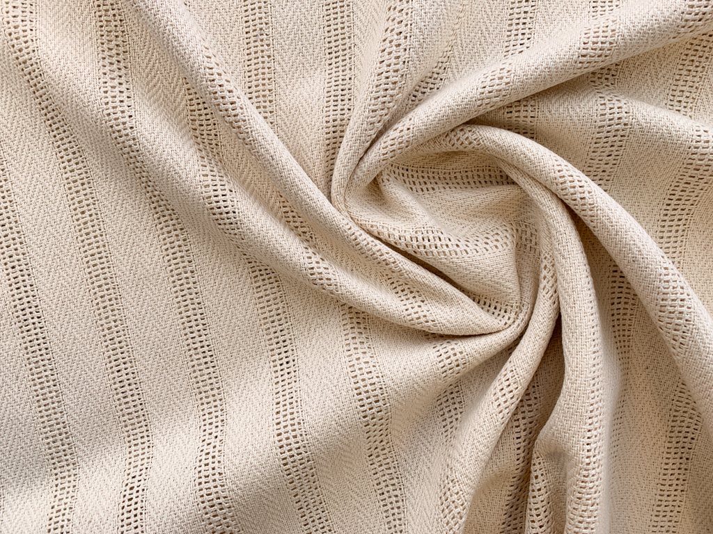 Cotton Dobby Stripe - Natural - Stonemountain & Daughter Fabrics