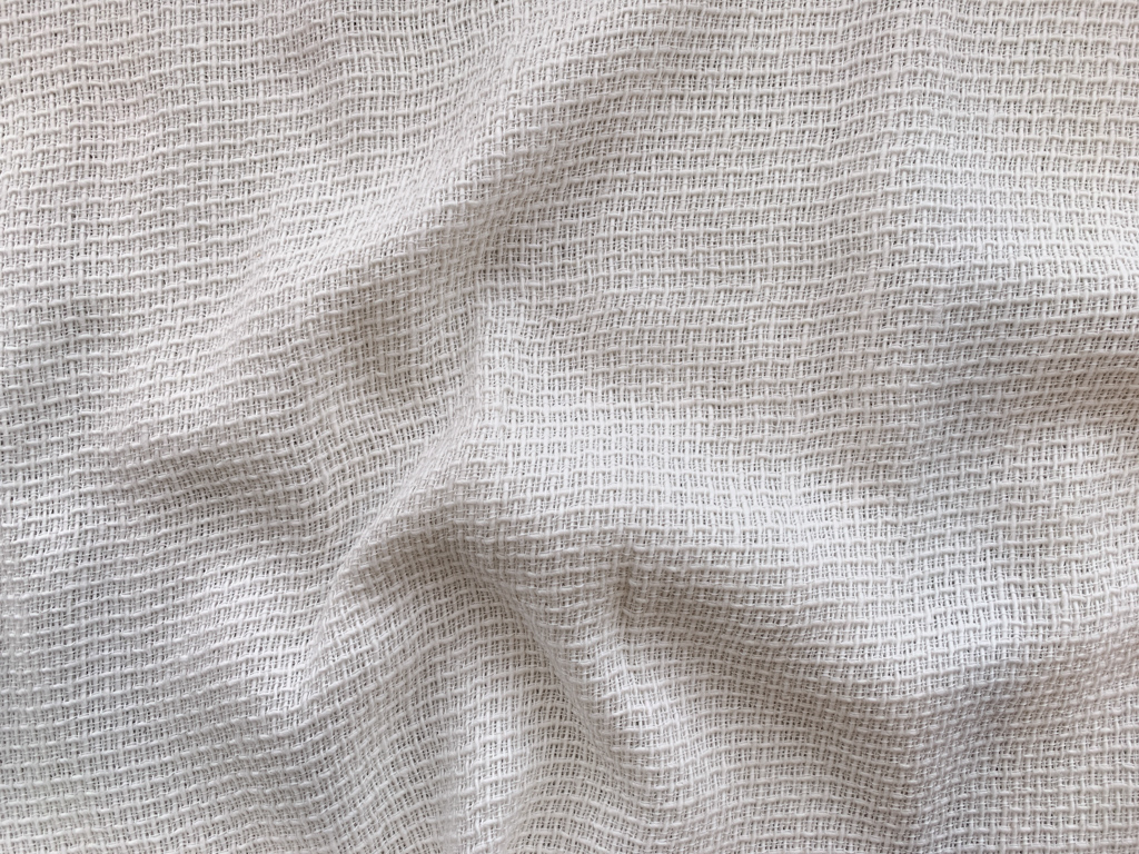 Textured Cotton Dobby - White