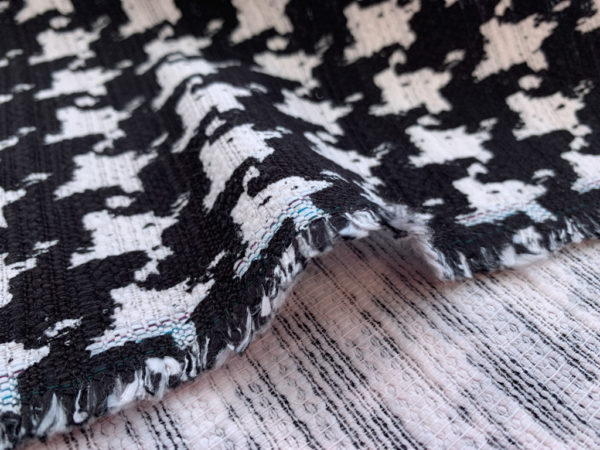 Houndstooth - Textured Cotton - Black/White