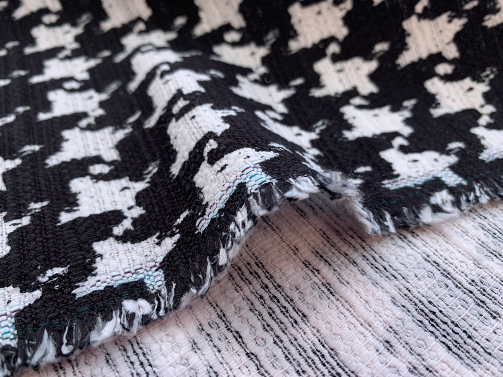 Houndstooth Fabric - Black/White