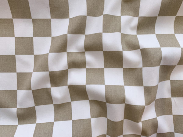 Sevenberry - Cotton Canvas - Checkerboard - Tan/White