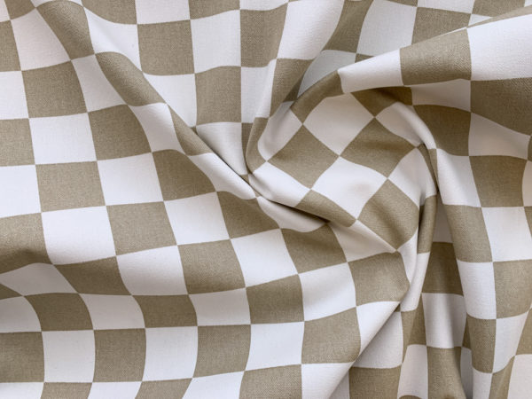 Sevenberry - Cotton Canvas - Checkerboard - Tan/White