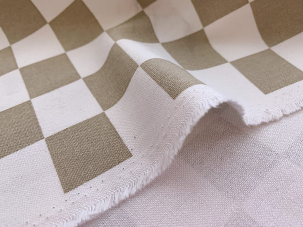 Sevenberry - Cotton Canvas - Checkerboard - Tan/White