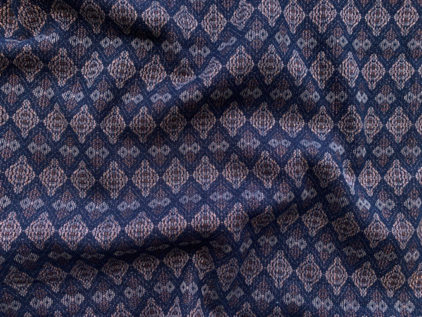 Metallic Indian Cotton Jacquard - Copper/Indigo