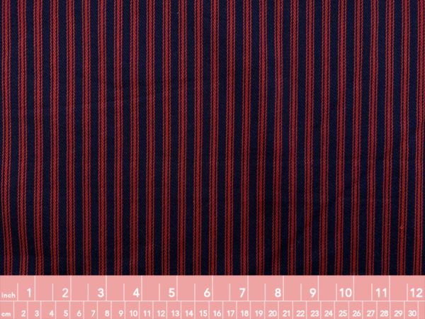 Yarn Dyed Cotton Twill - Red Stripe