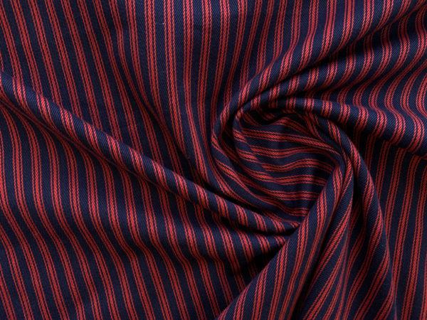 Yarn Dyed Cotton Twill - Red Stripe