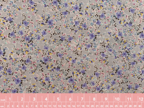 Japanese Cotton/Linen Sheeting - Tiny Floral - Purple