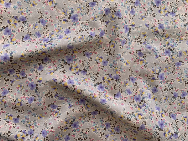 Japanese Cotton/Linen Sheeting - Tiny Floral - Purple