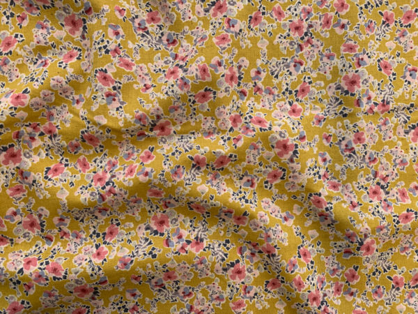 Japanese Cotton/Linen Sheeting - Tiny Floral - Purple