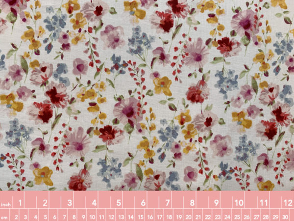 Japanese Cotton/Linen Sheeting - Tiny Floral - Purple