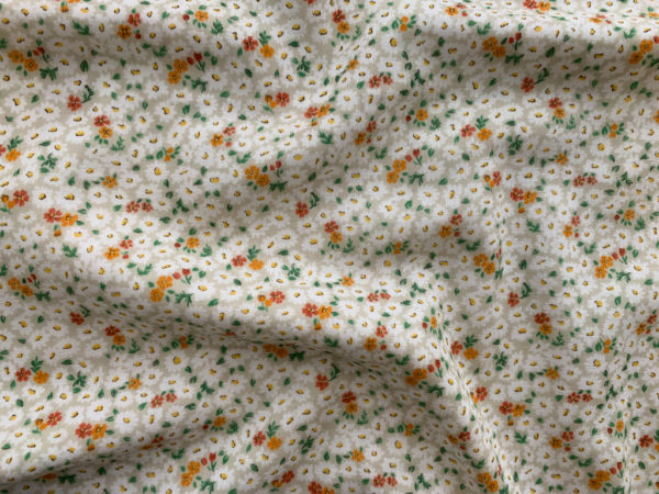 Japanese Linen/Cotton Double Gauze – Dainty Daisies - Orange
