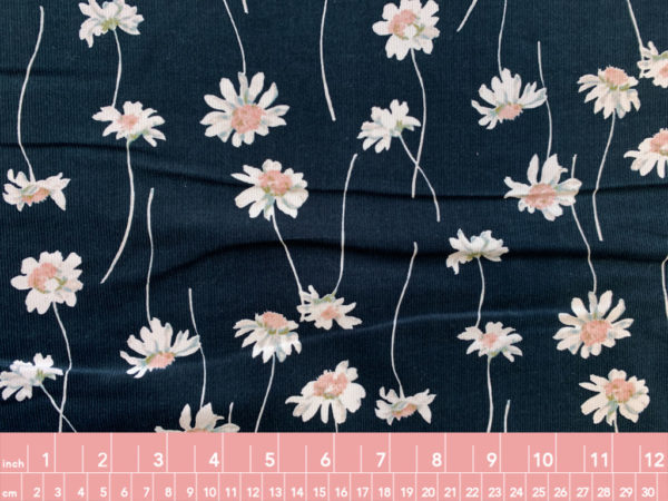 Japanese Cotton Sheeting - Geometric Flowers - Indigo