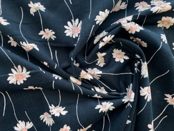 Japanese Cotton Sheeting - Geometric Flowers - Indigo