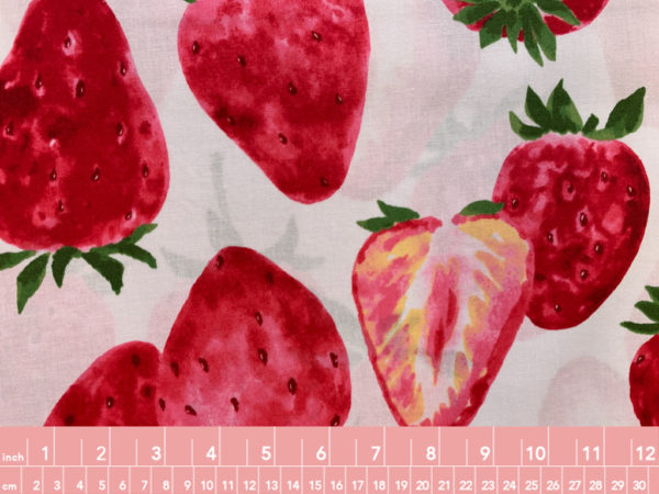 Japanese Cotton Sheeting - Watercolor Strawberry