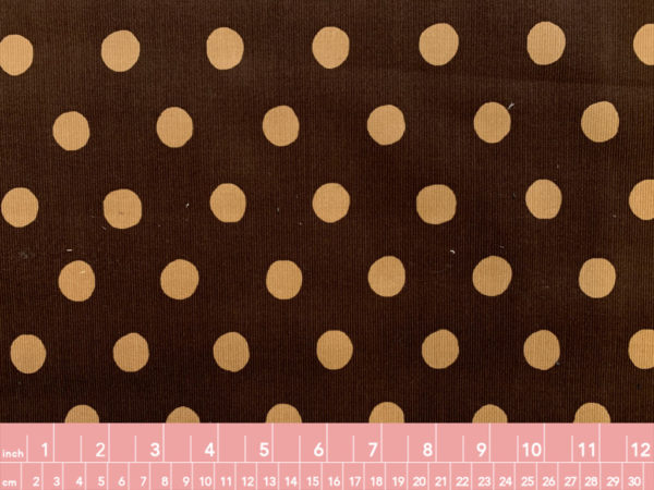 Japanese Cotton Corduroy - Polka Dot - Brown