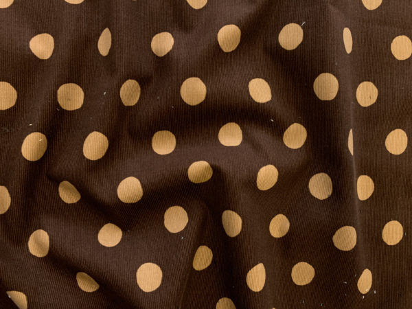 Japanese Cotton Corduroy - Polka Dot - Brown