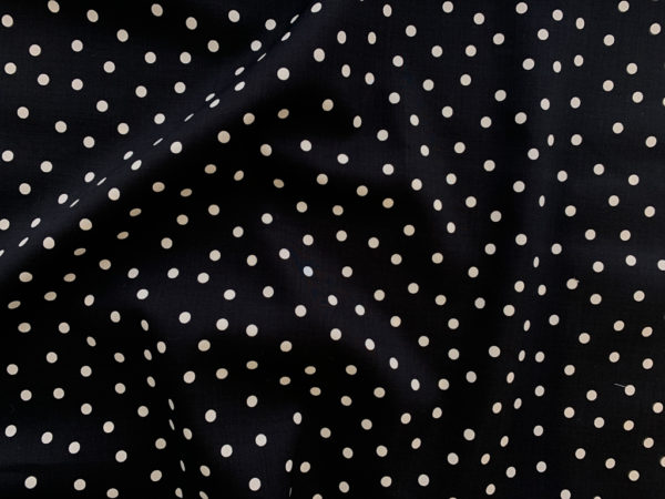 Japanese Rayon/Cotton Lawn - Scattered Polka Dots - Black