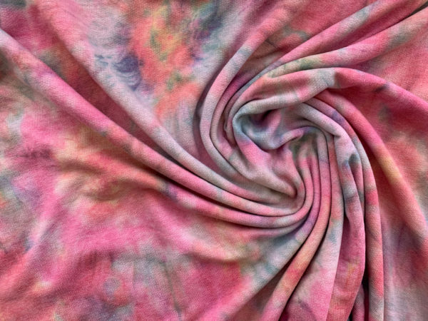 Lili Poly/Rayon Fleece - Tie Dye - Fuchsia