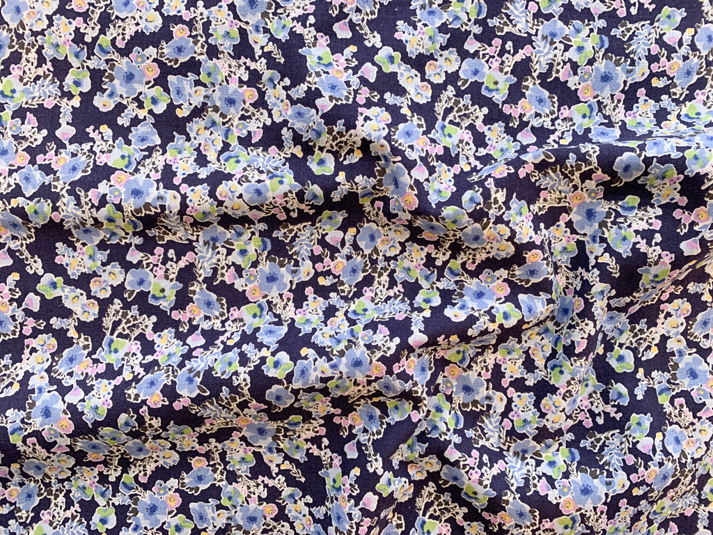 Japanese Cotton/Linen Sheeting - Tiny Floral - Indigo - Stonemountain ...