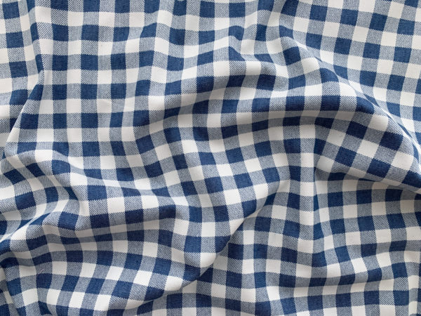 Designer Deadstock - Yarn Dyed Cotton - Blue/White Plaid