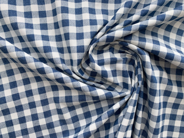 Designer Deadstock - Yarn Dyed Cotton - Blue/White Plaid