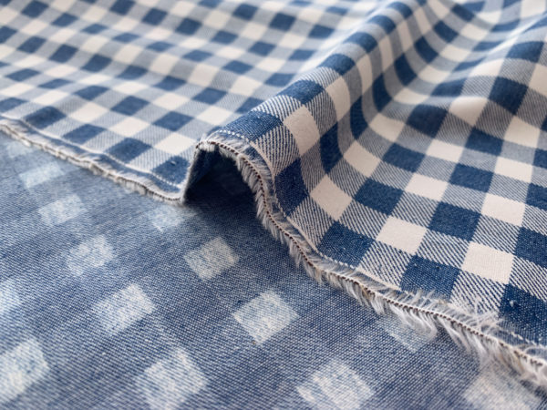 Designer Deadstock - Yarn Dyed Cotton - Blue/White Plaid