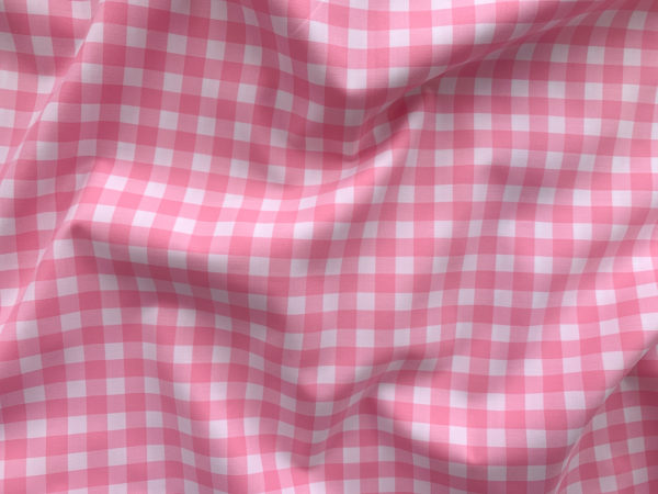 Designer Deadstock - Italian Cotton Shirting - Pink Plaid