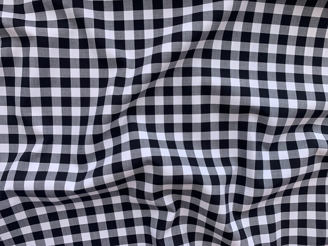 OONA Black and White Plaid, Italian Cotton