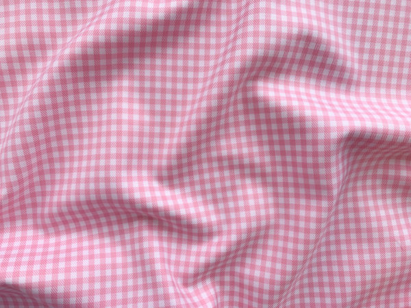 Designer Deadstock - Italian Cotton Shirting - Pink Plaid