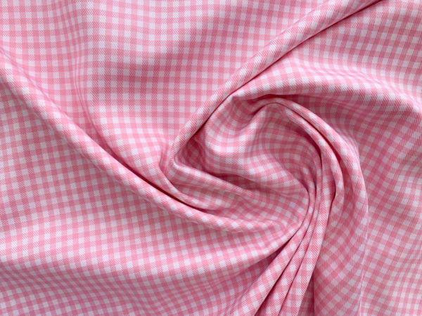 Designer Deadstock - Italian Cotton Shirting - Pink Plaid