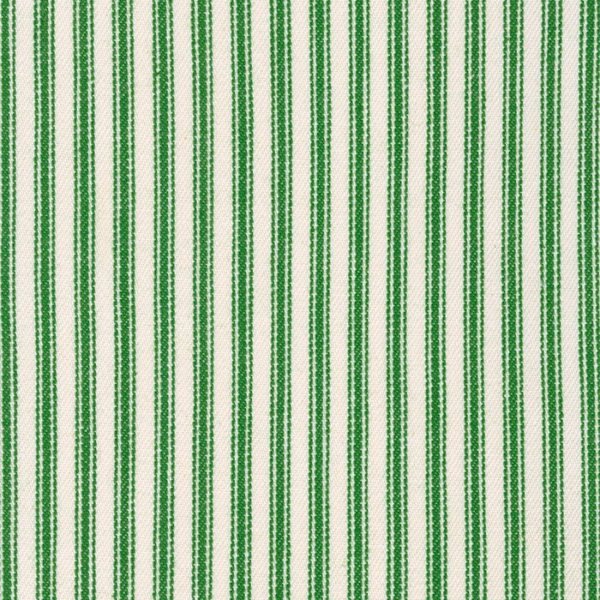 Ticking Stripe - Yarn Dyed Cotton Twill -  Green