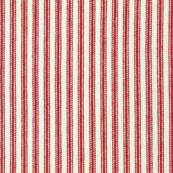 Ticking Stripe - Yarn Dyed Cotton Twill - Cherry