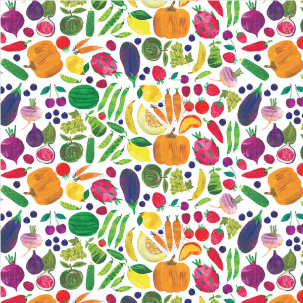 Quilting Cotton - Seasons – Fruits & Veggies – White