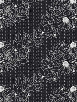 Quilting Cotton - Geo Florals – Wild & Wonderful – Black