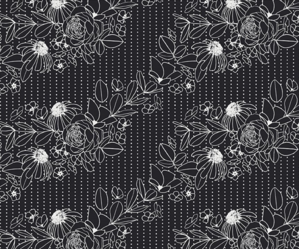 Quilting Cotton - Geo Florals – Wild & Wonderful – Black