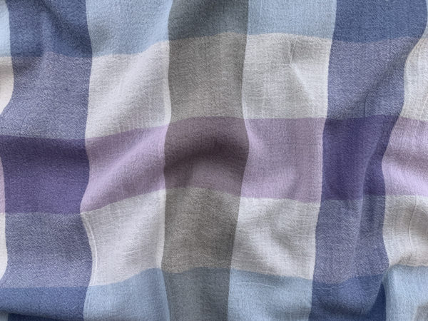 Yarn Dyed Cotton Gauze - Grey/Lavender Check