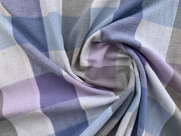 Yarn Dyed Cotton Gauze - Grey/Lavender Check